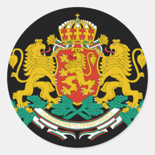 Pegatina Redonda emblema de bulgaria