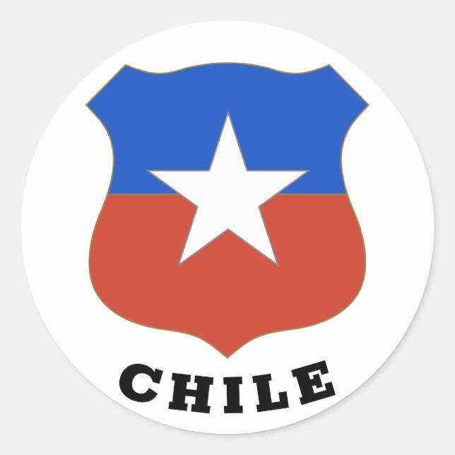 Pegatina Redonda Emblema de Chile (Anverso)