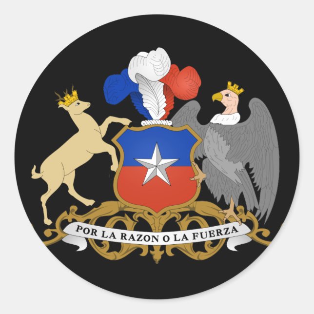 Pegatina Redonda emblema de chile (Anverso)