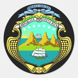 Pegatina Redonda emblema de costa rica
