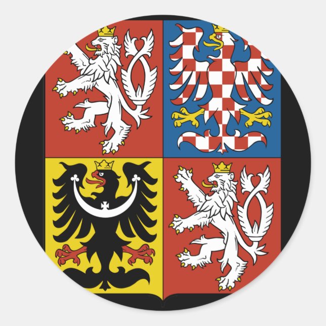 Pegatina Redonda emblema de czech (Anverso)