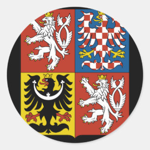 Pegatina Redonda emblema de Czech