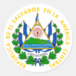 Pegatina Redonda emblema de el salvador