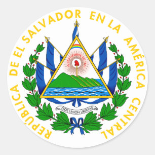 Pegatina Redonda emblema de el salvador