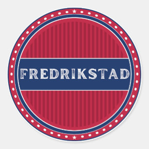 Pegatina Redonda Emblema de Fredrikstad City Pride – Identidad noru