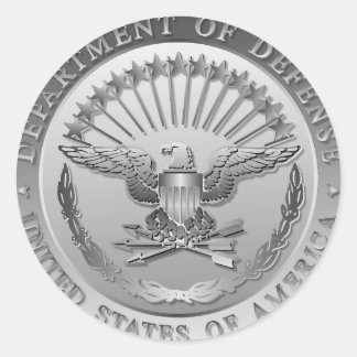 Pegatina Redonda Emblema de gobierno D.O.D