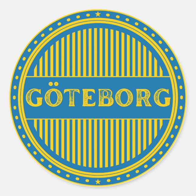 Pegatina Redonda Emblema de Göteborg City Pride – Identidad Sueca (Anverso)