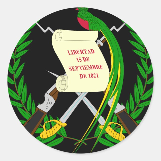 Pegatina Redonda emblema de guatemala (Anverso)