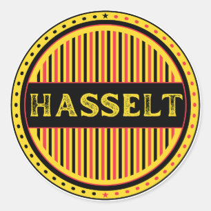 Pegatina Redonda Emblema de Hasselt City Pride – Identidad belga