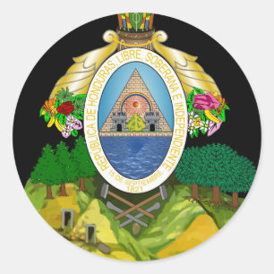 Pegatina Redonda emblema de honduras