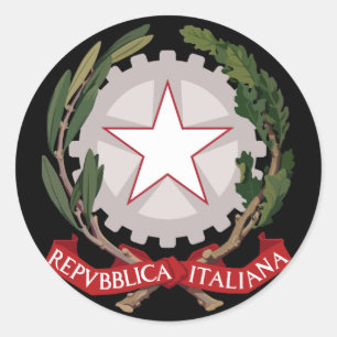 Pegatina Redonda emblema de Italia