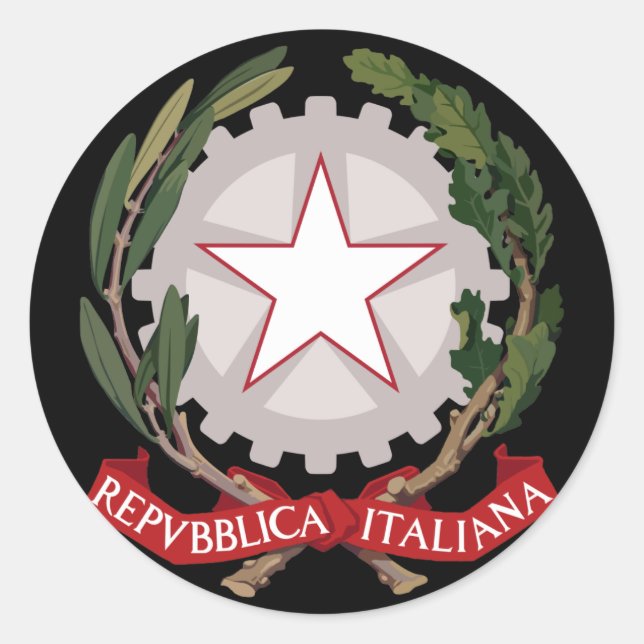 Pegatina Redonda emblema de italy (Anverso)
