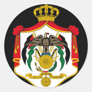 Pegatina Redonda emblema de Jordania
