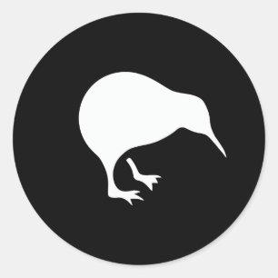 Pegatina Redonda Emblema de Kiwi Nueva Zelanda