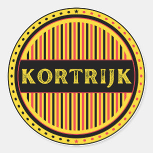 Pegatina Redonda Emblema de Kortrijk City Pride – Identidad belga