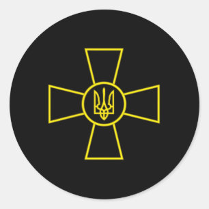 Pegatina Redonda Emblema de la Fuerza Aérea Ucraniana Fuerzas Armad