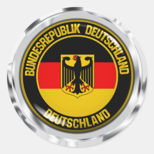 Pegatina Redonda Emblema de la Ronda Alemania
