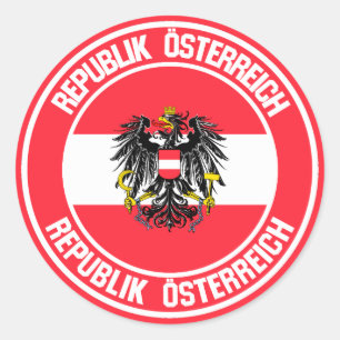 Pegatina Redonda Emblema de la Ronda Austria