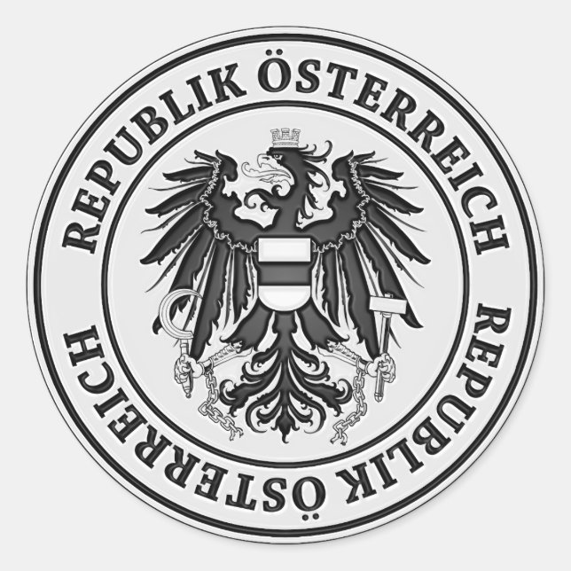 Pegatina Redonda Emblema de la Ronda Austria (Anverso)
