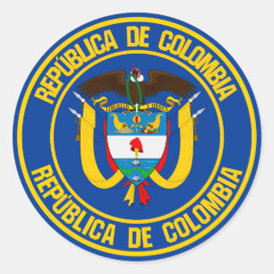 Pegatina Redonda Emblema de la Ronda Colombia