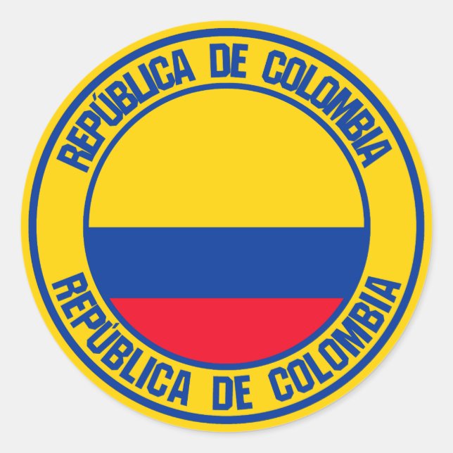 Pegatina Redonda Emblema de la Ronda Colombia (Anverso)