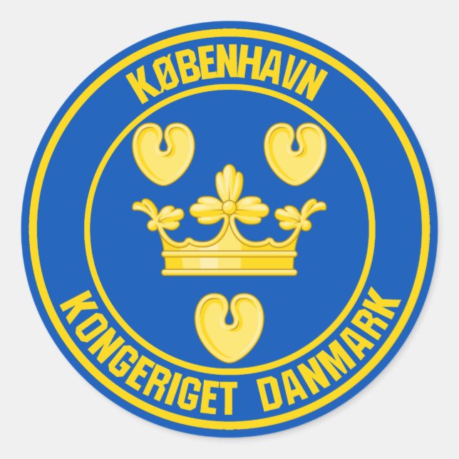 Pegatina Redonda Emblema de la Ronda de Copenhague (Anverso)