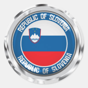 Pegatina Redonda Emblema de la Ronda de Eslovenia