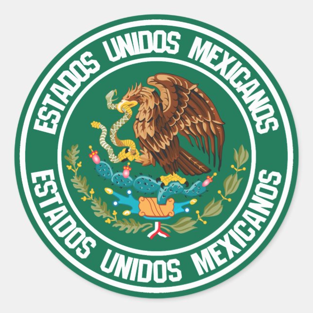 Pegatina Redonda Emblema de la Ronda de México (Anverso)