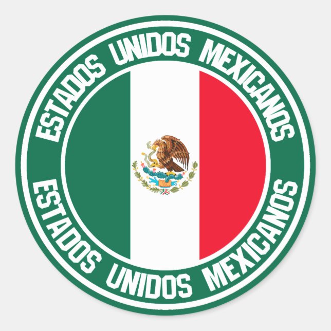 Pegatina Redonda Emblema de la Ronda de México (Anverso)