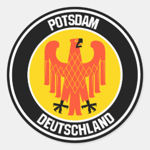 Pegatina Redonda Emblema de la ronda de Potsdam