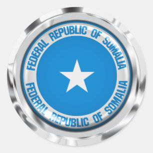 Pegatina Redonda Emblema de la Ronda de Somalia