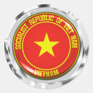 Pegatina Redonda Emblema de la Ronda de Vietnam