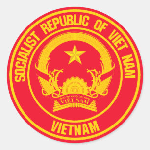 Pegatina Redonda Emblema de la Ronda de Vietnam