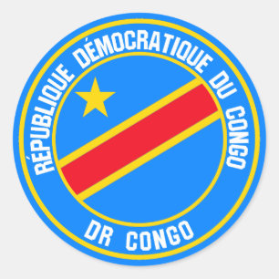 Pegatina Redonda Emblema de la Ronda del Congo
