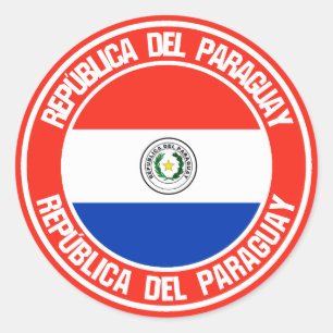 Pegatina Redonda Emblema de la Ronda Paraguay