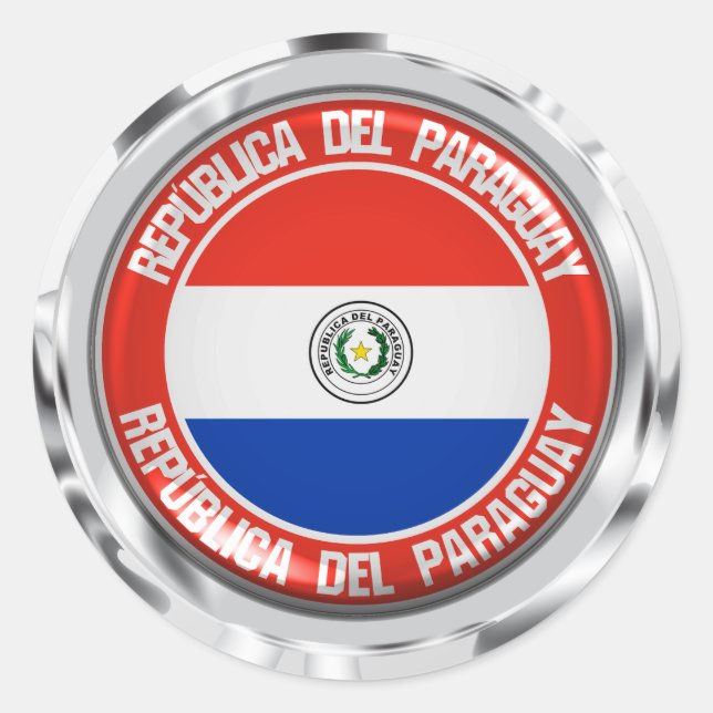 Pegatina Redonda Emblema de la Ronda Paraguay (Anverso)