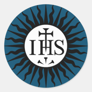Pegatina Redonda Emblema de la Sociedad de Jesús