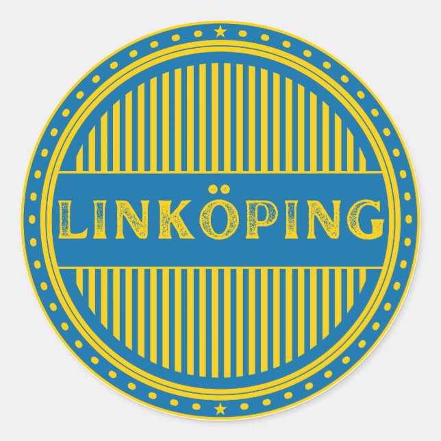 Pegatina Redonda Emblema de Linköping City Pride – Identidad Sueca (Anverso)