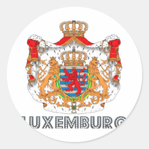 Pegatina Redonda Emblema de Luxemburgo