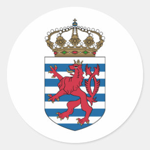Pegatina Redonda emblema de luxemburgo