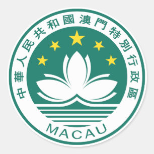Pegatina Redonda Emblema de Macao