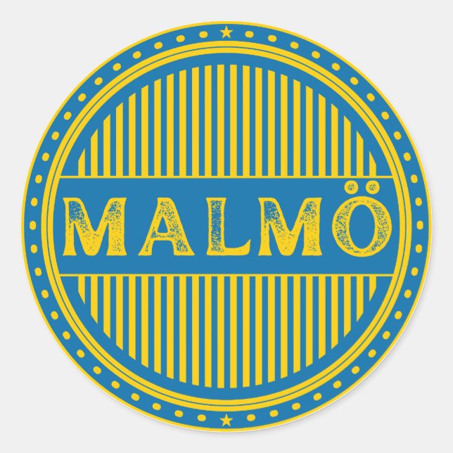 Pegatina Redonda Emblema de Malmö City Pride – Identidad Sueca (Anverso)