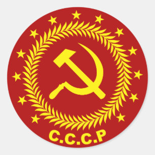 Pegatina Redonda Emblema de martillo de CCCP
