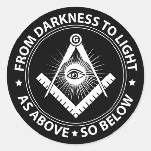 Pegatina Redonda Emblema de masonería