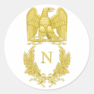 Pegatina Redonda Emblema de Napoleón Bonaparte