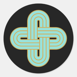 Pegatina Redonda Emblema de nudo de los célticos tradicionales de S