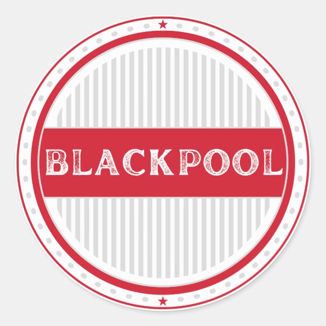 Pegatina Redonda Emblema de Orgullo Ciudadano de Blackpool – Identi (Anverso)