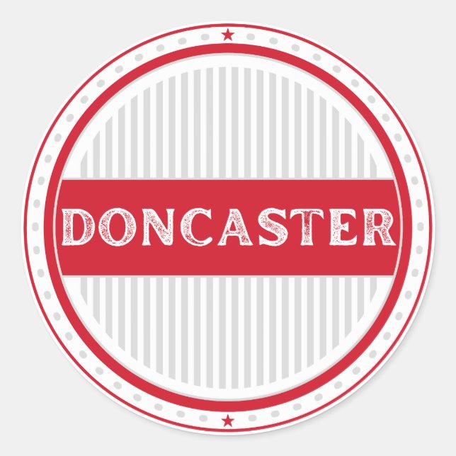 Pegatina Redonda Emblema de Orgullo Ciudadano de Doncaster – Identi (Anverso)
