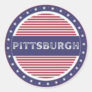 Pegatina Redonda Emblema de Orgullo Ciudadano de Pittsburgh – Ident