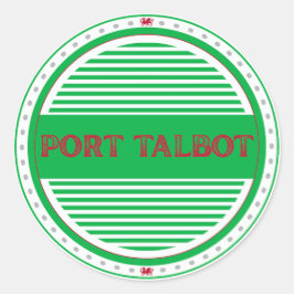 Pegatina Redonda Emblema de Orgullo Ciudadano de Port Talbot – Iden